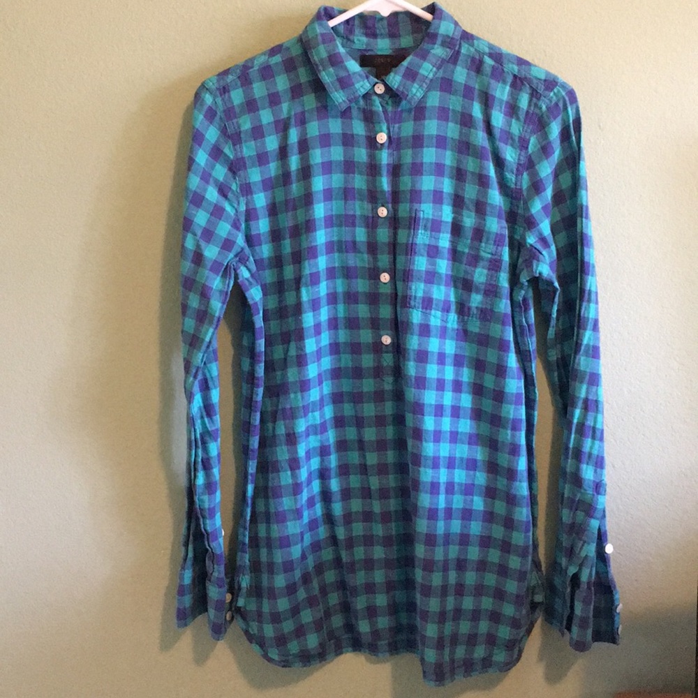 J.Crew checkered popover